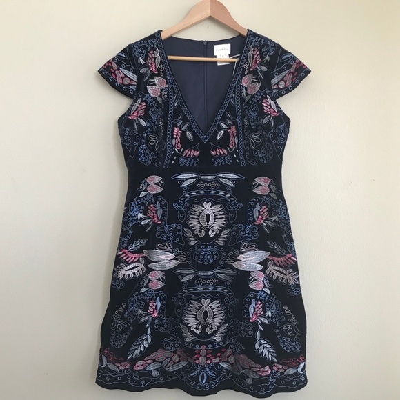 foxiedox velvet embroidered dress